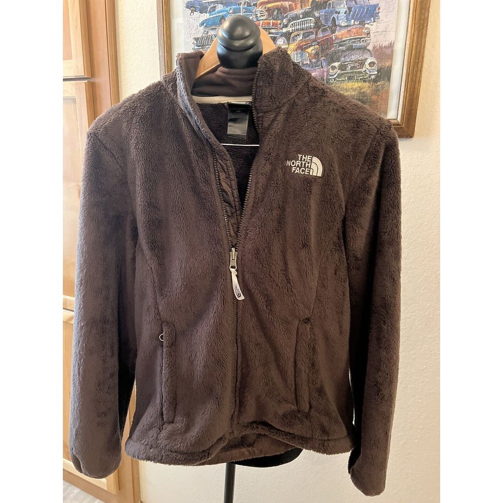 The North Face Women's Jacket Sz Medium Full‎ Zip Long Sleeve Fall Brown Fleece